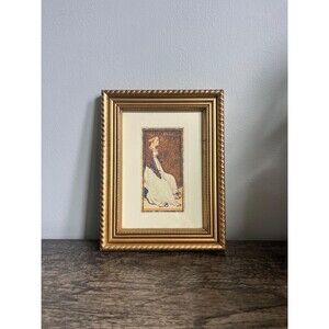 Vintage Gold Framed Art Print: Queen of Swords, Visconti-Sforza Tarot